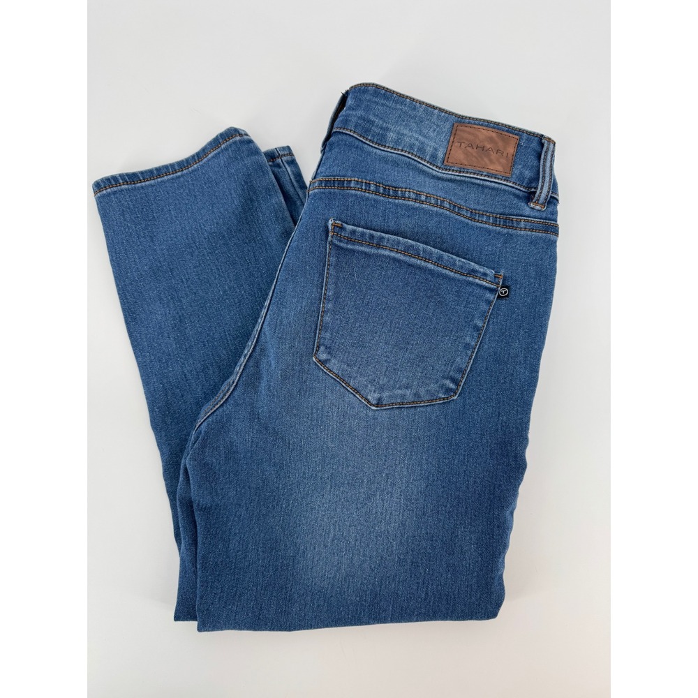 Tahari Womens High Rise Skinny Ankle Jeans Medium Wash Blue Denim Size 6
